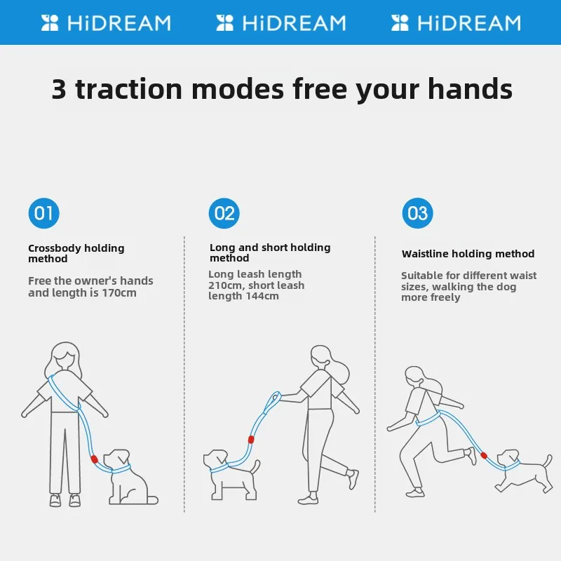 HiDREAM® Designer Dog harness and Leash set, muti-functional collar, Harness, leash for dog, adjustable, durable, dog supplies
