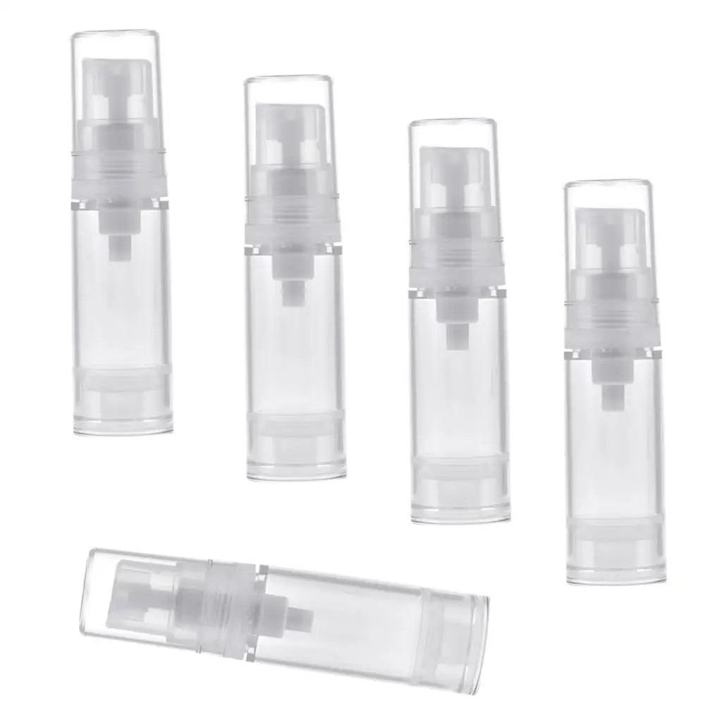 5PCS Tragbare Nachfüllbare Feinen Nebel Parfüm Spray Flaschen Klare Leere Airless Vakuum Sprayer Kosmetische Reise