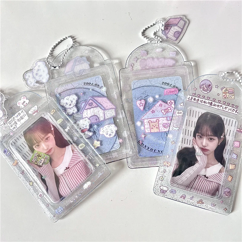Tarjetero Kawaii de 3 pulgadas, bolsa de almacenamiento para tarjetas postales, álbum de fotos, organizador de colección de tarjetas Idol Kpop, papelería