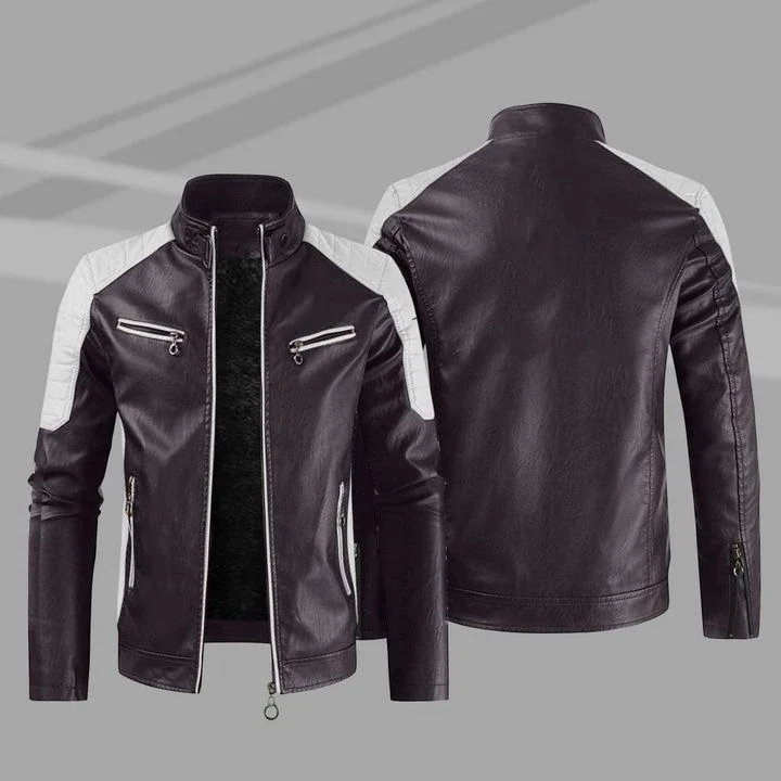 Blouson aviateur en cuir PU brodé avec logo personnalisé pour hommes, veste de moto vintage, manteau de vélo, mode masculine, nouveau, 2023