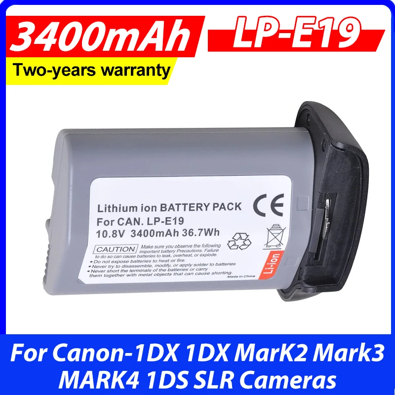1Pc 3400mAh 10.8V LP-E19 LP E19 Battery Akku for Canon-1DX 1DX MarK2 Mark3 MARK4 1DS SLR Cameras