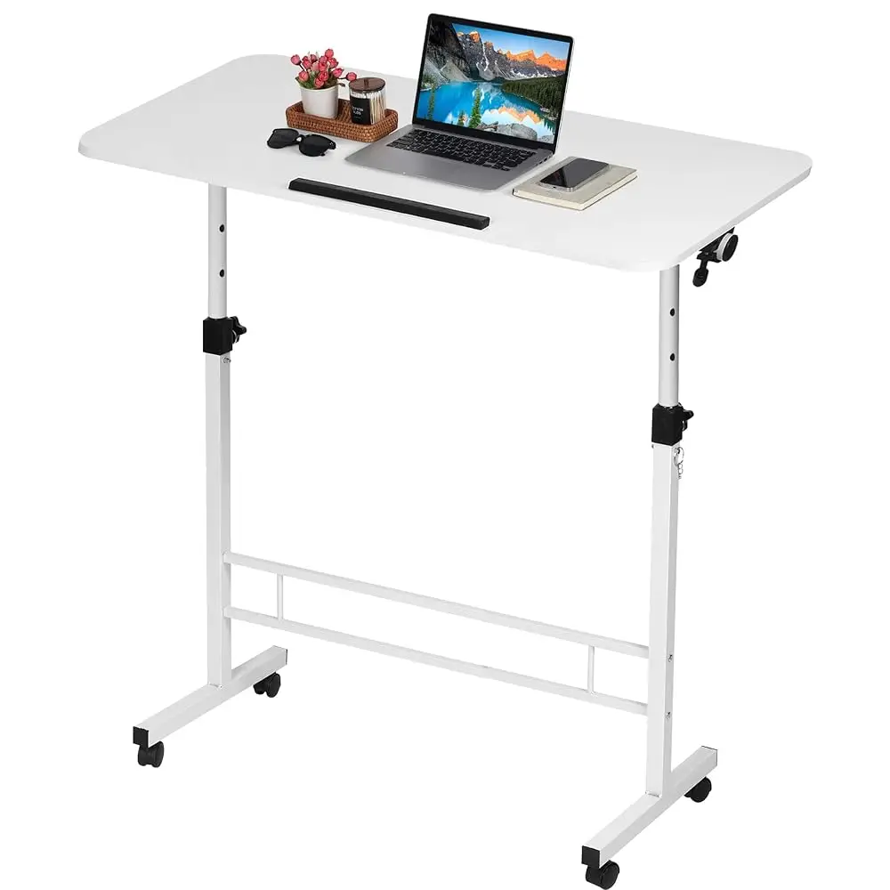 

Small Standing Desk Adjustable Height,Rolling Computer Desk,Mobile Standing Desk With Wheels,Portable Stand Up Desk,Tall