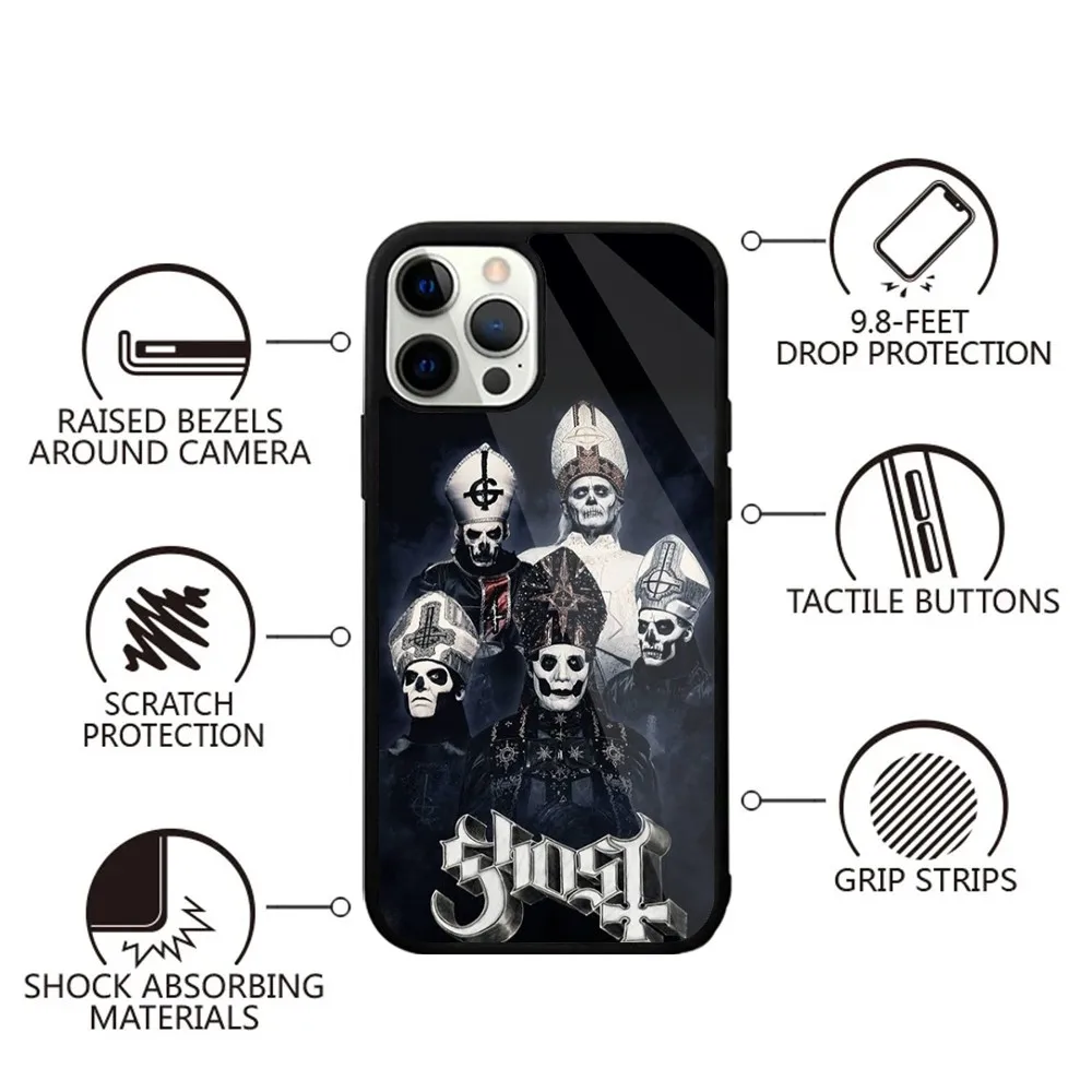 R-Rock Ghost Band Telefoonhoesje Sterk magnetisch voor IPhone 15,14,13,Pro,Max,Plus,11,12,Mini Voor Magsafe Draadloos opladen