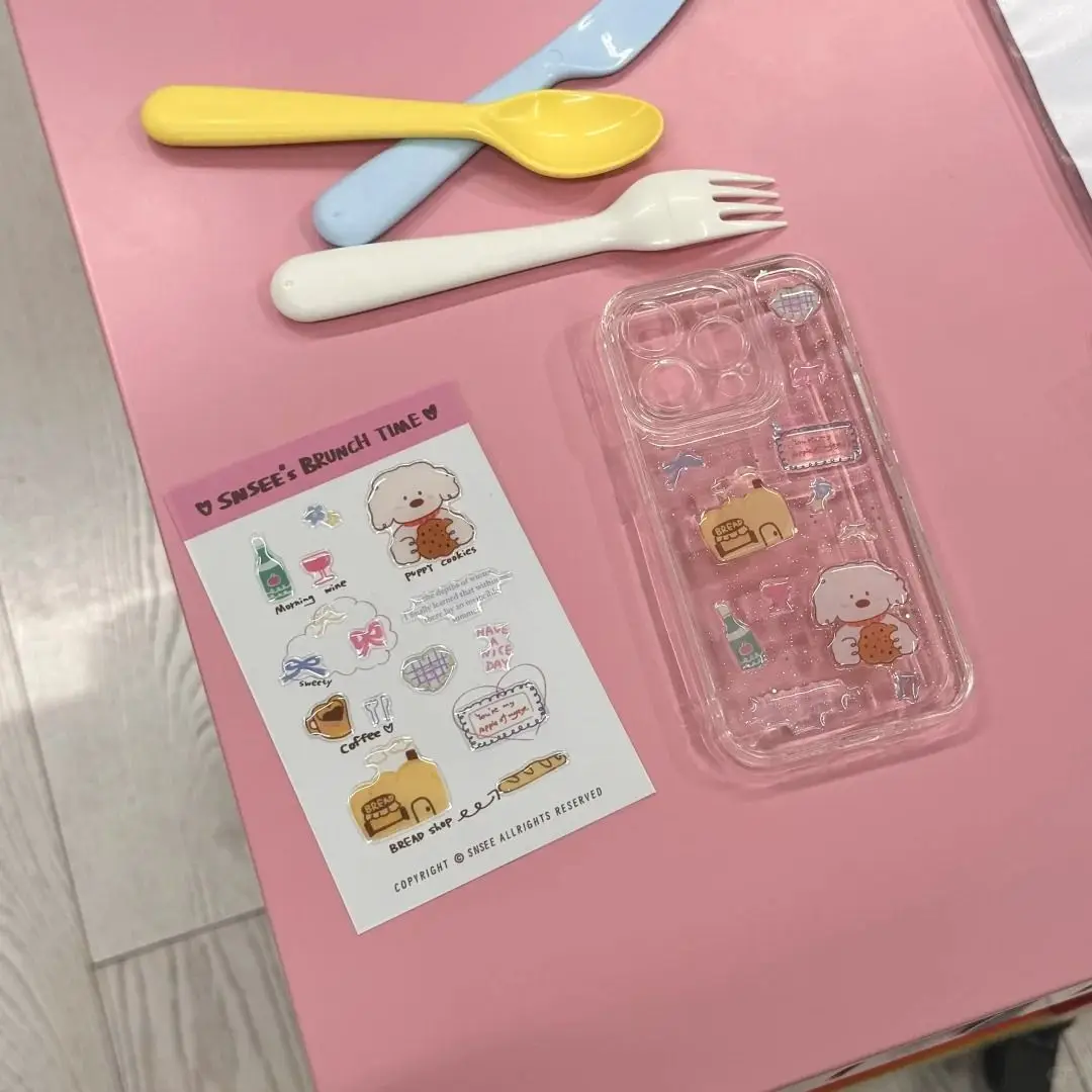 Puffy Jelly Stickers Kawaii Brunch Puppy Xiaohongshu Same High Value for DIY Phone Case Tablet Laptop Decoden Craft