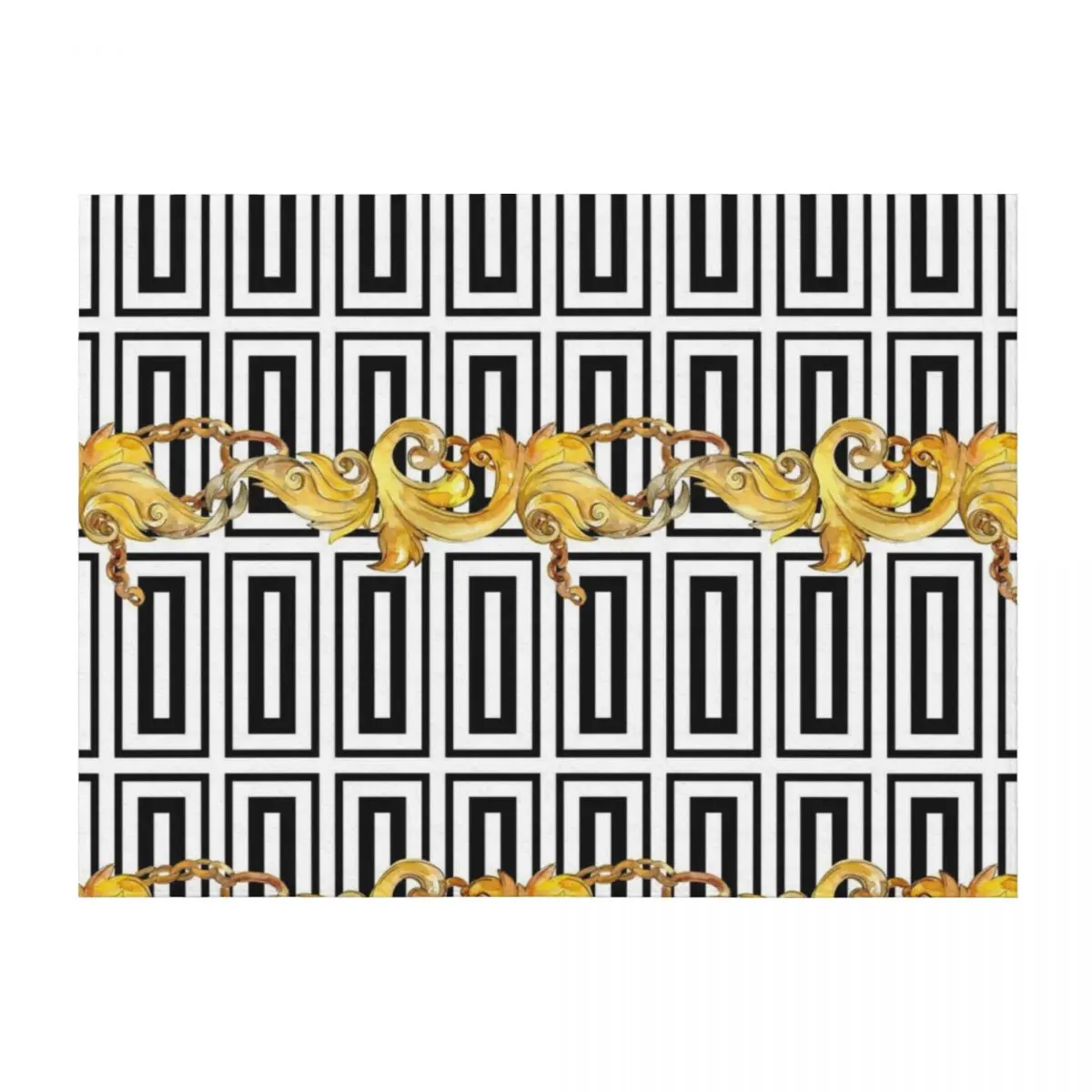 

Watercolor golden luxurious chains ornamental design Throw Blanket Thermals For Travel blankets ands for sofa Blankets