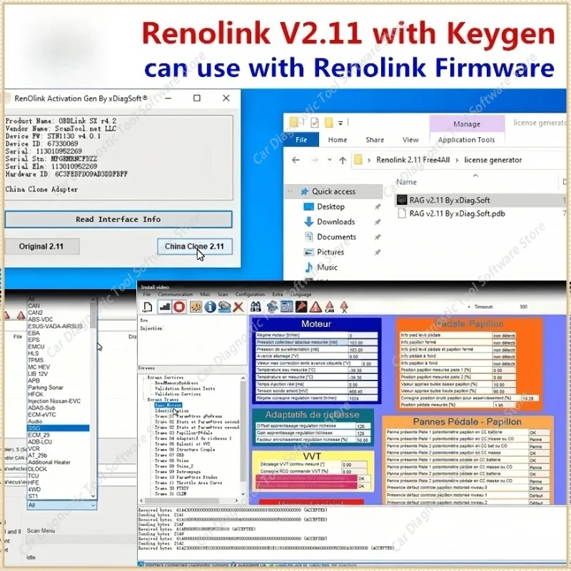 Newest Renolink V2.11 with Keygen for Renault/Dacia Vehicles ECU Programmer Airbag Key Coding Renolink V2.11 Software