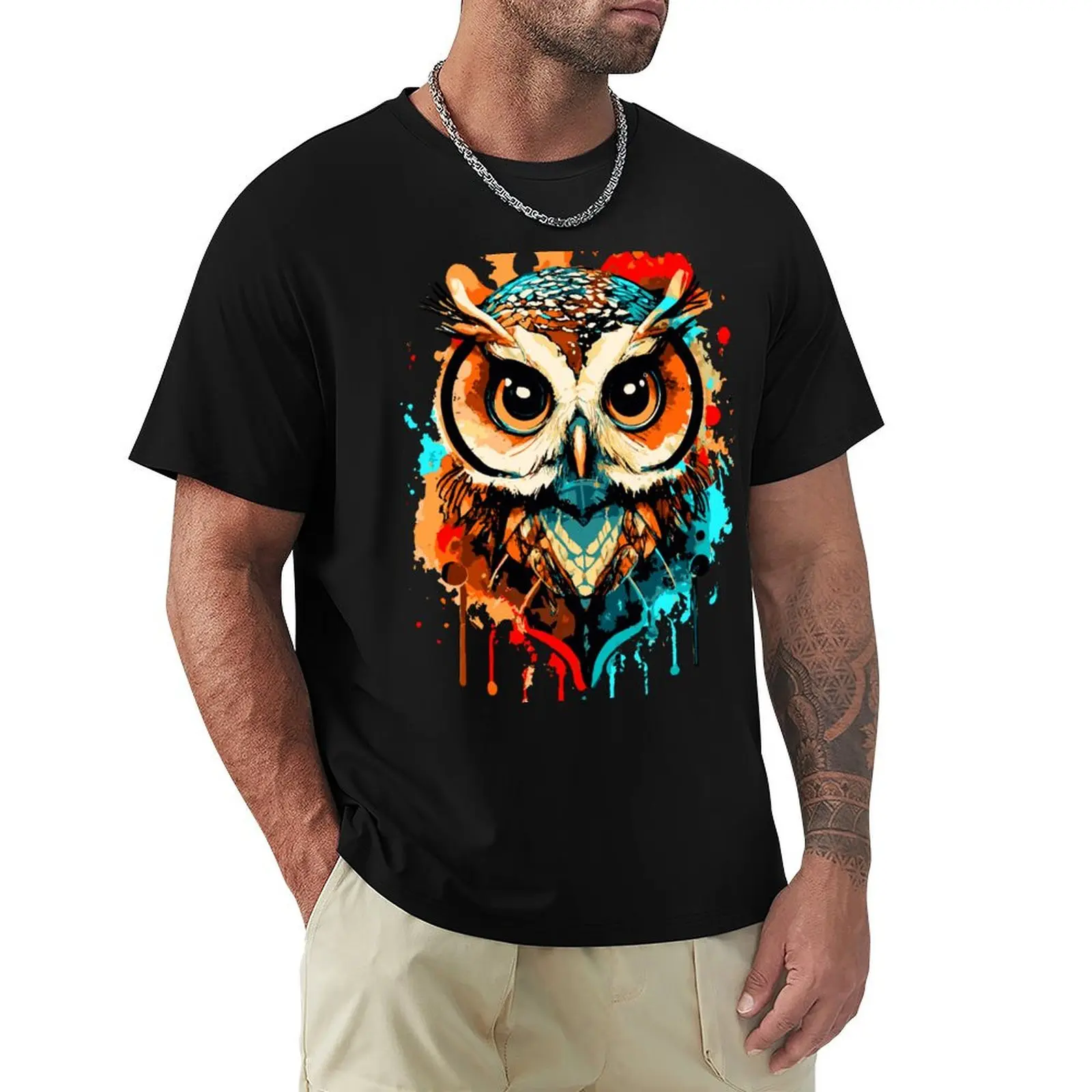 

Owl Colourful - Owl Head Illustration - Cute Owlet T-Shirt funny meme t-shirts Personalized t-shirt t shirts for men graphic