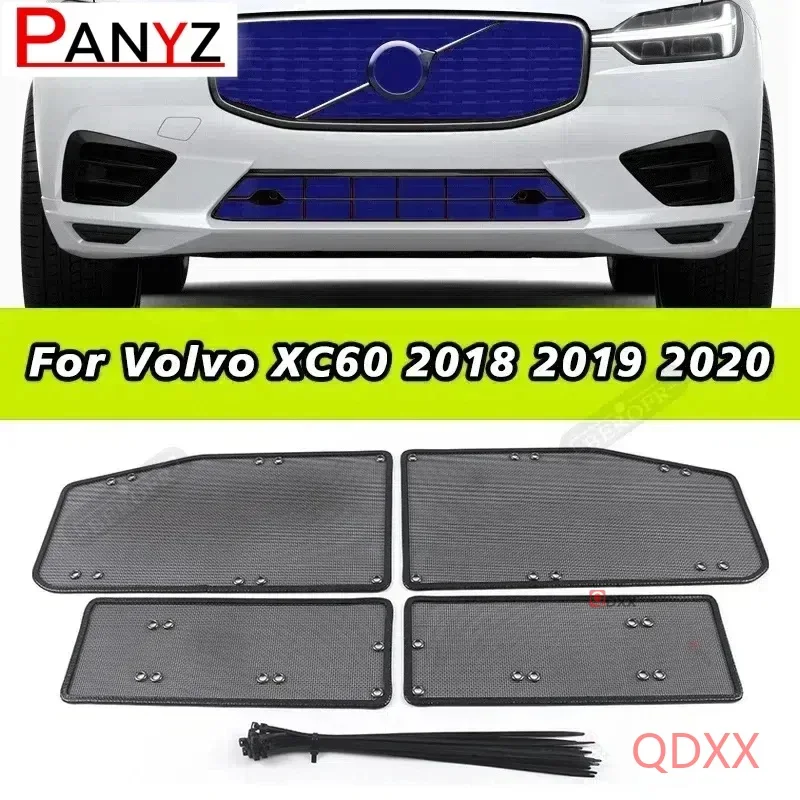 Stainless Front Grille Insert Net Insect Screening Mesh Cover Trim for Volvo XC60 2018 2019 2020 Sport