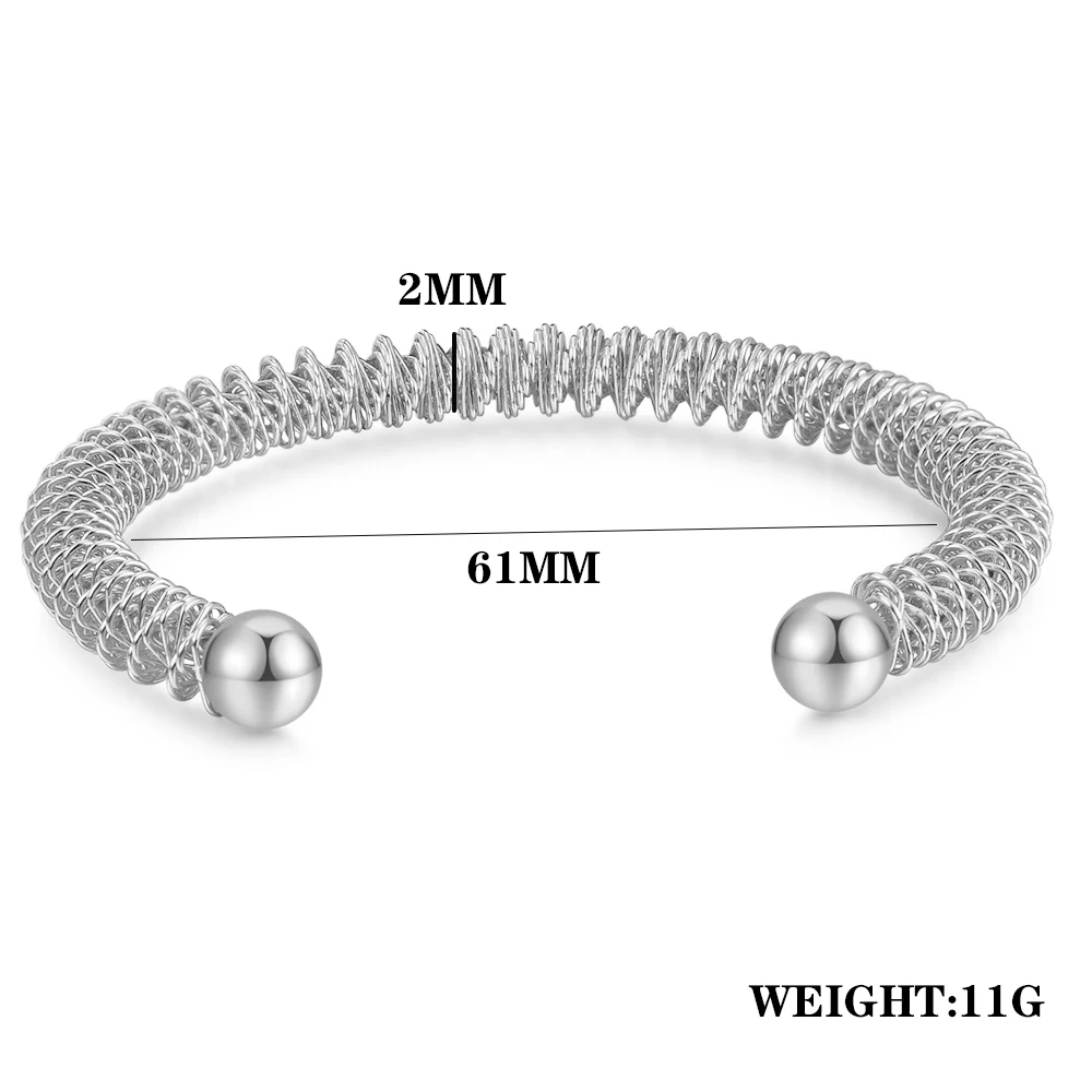 New Style Spiral Elastic Titanium Steel Bracelet Adjustable Size Hip Hop Unique Non-fading Women\'s Jewelry Bracelet Wholesale