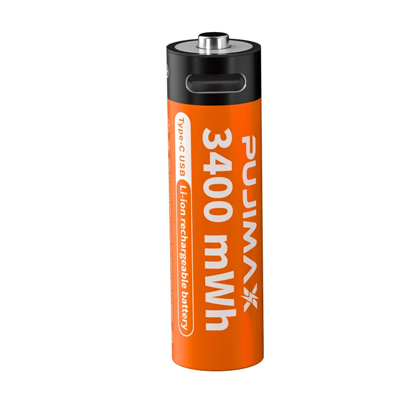 14500 1.5V 3400mWh No. 5 Battery for Electric Model Toy of Fingerprint Lock Replace Rechargeable Lithium Battery with USB