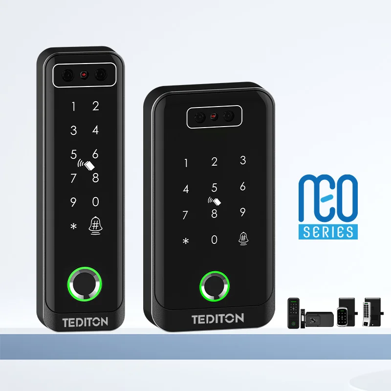 

Tediton NEO TTlock Door Entry Touch Screen Face ID Smart Door Fingerprint Biometric Access Control System With Doorbell