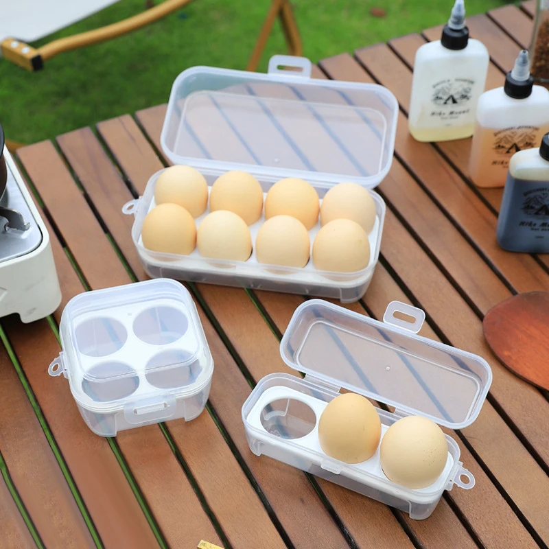 1PC 3/4/8 Grids Outdoor Portable Egg Carton Fall-Proof Storage Box Travel Shockproof Camping Breakproof Egg Tray Breakfast