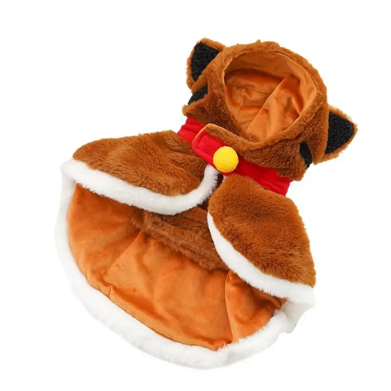 

Dog Winter Cloak Thickened Warm Dog Cape Dog Cloaks Dog Costume Hooded Cold Weather Pet Clothing For Small Dogs Cats