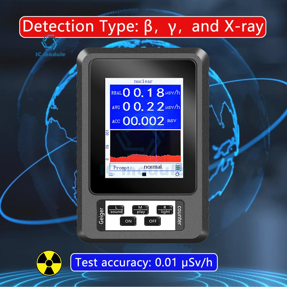 

XR-1 Nuclear Radiation Detector Counter Ionizing Radiation Tester Geiger Counter Personal Dosimeter Marble Detectors Beta Gamma