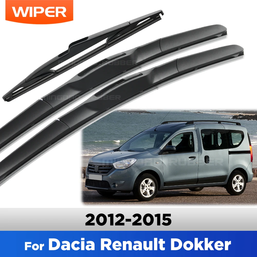 

For Dacia Renault Dokker 2012-2015 2013 2014 Wiper Front & Rear Wiper Blades Windshield Windscreen Window Brushes 22"+16"+10"