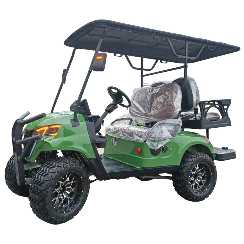 72V lithium battery green electric off-road golf cart 2 seats 2+2 seats new electric golf cart