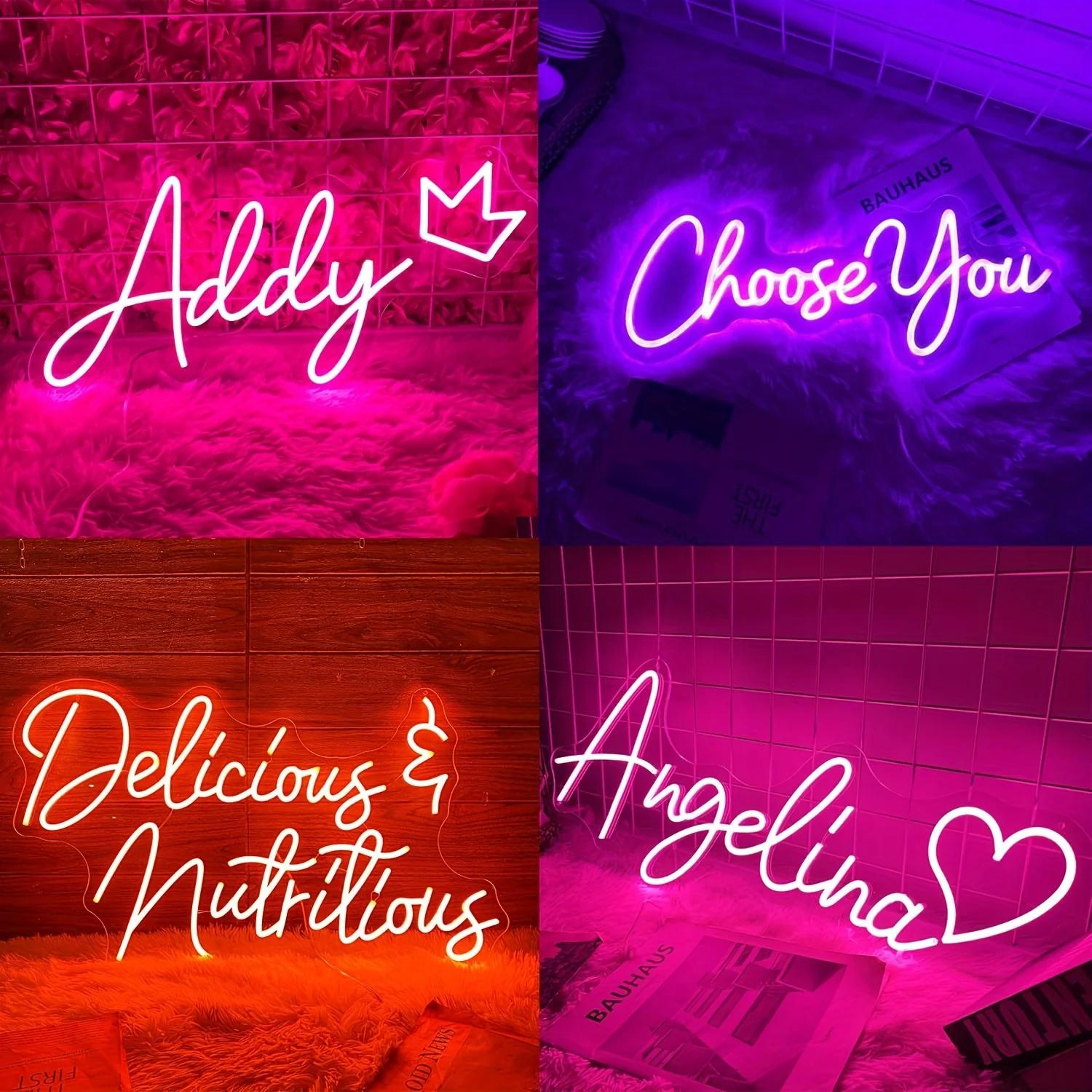 Personalized LED Neon Signs Custom Neon Signs USB Powered Multi Font Colors For Hotel Weddings Birthday Party Direction Signs