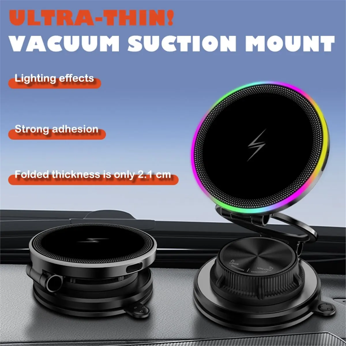 Digital Essentials Suction Magnetic Car Phone Holder, Magnetic Car Phone Holder Mount Foldable Adjustable Car Mount