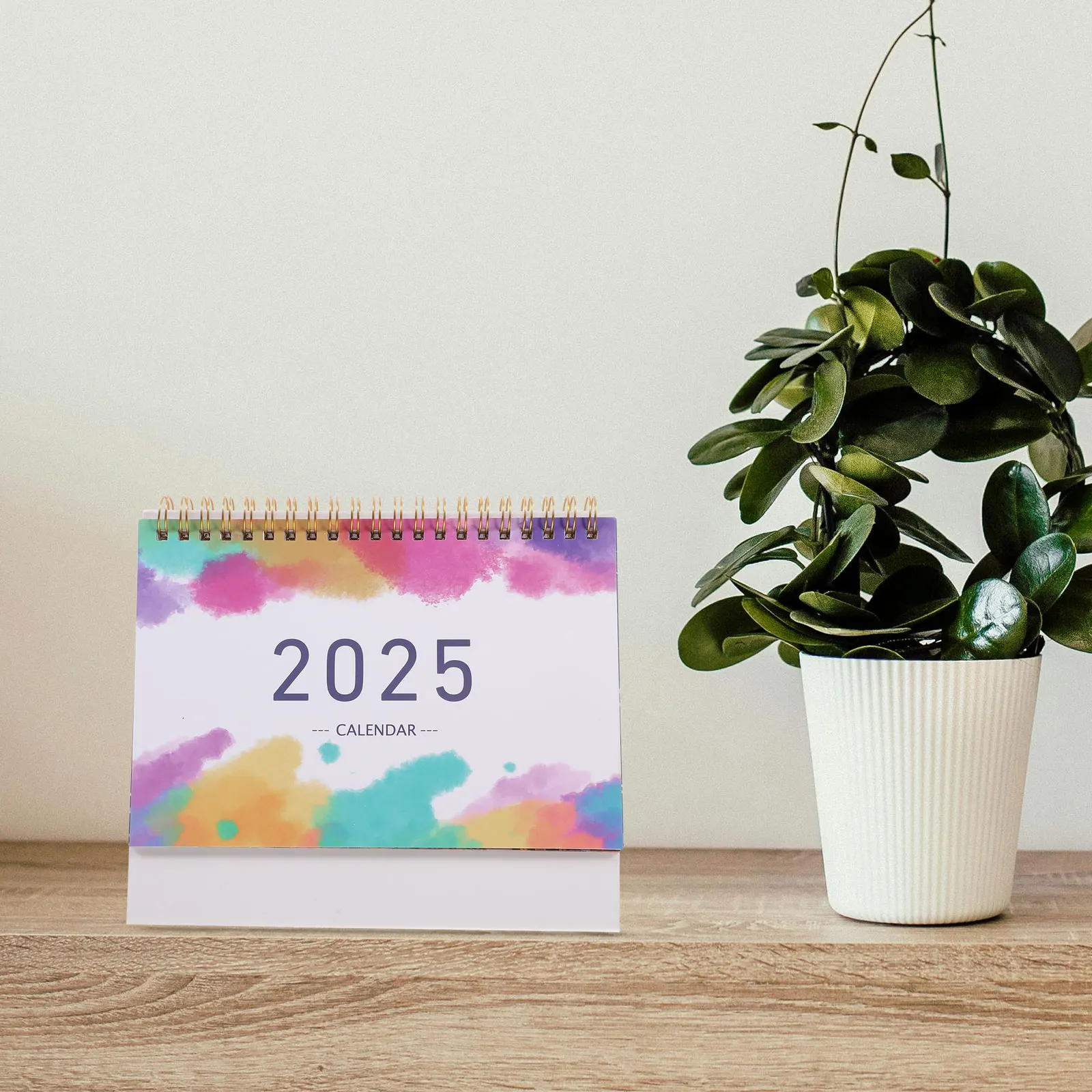 

2025 Desk Calendars Paper Flip Calendar for Home Office Desktop Decor Planner Sturdy Metal Coil Binding Simple Design Year