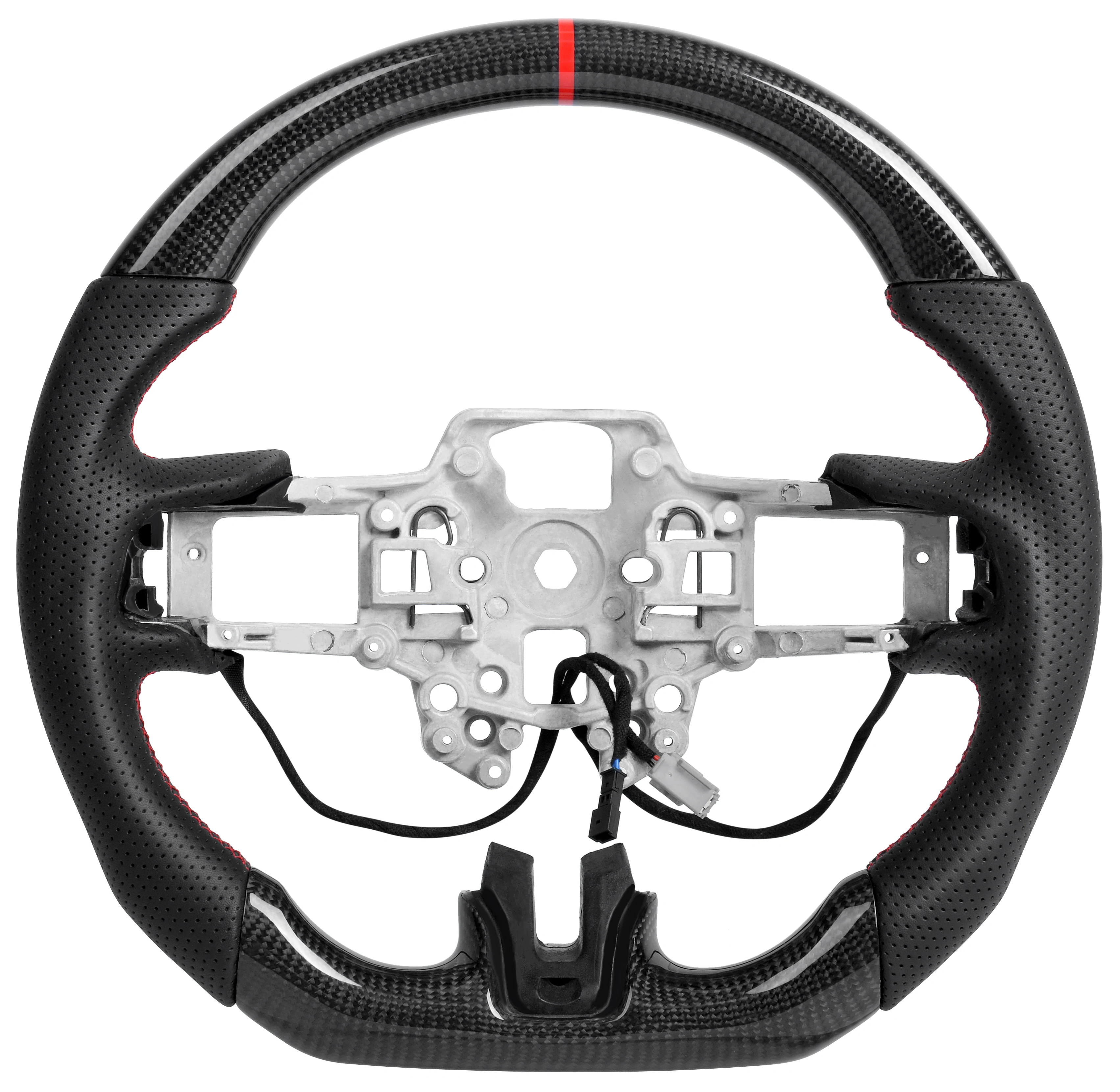 لفورد موستانج 2018 2019 2020 2021 2022 GT350 GT500 ألياف الكربون الحقيقية نظرة عجلة القيادة اكسسوارات السيارات مع عجلة التدفئة