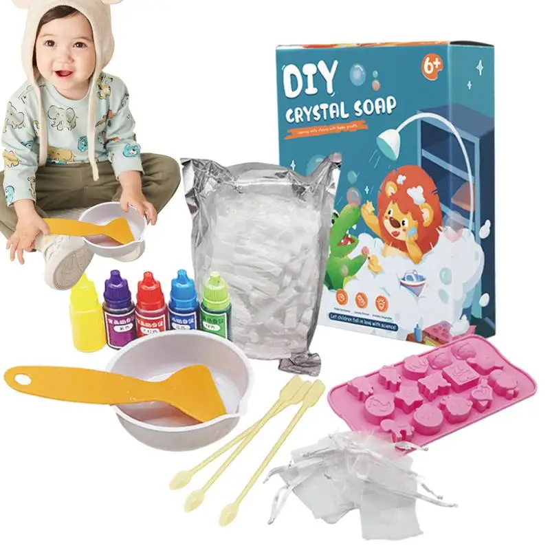 Handmade Soap Making Kit DIY Crystal Soap Making Toy For Children Safe And Odorless Science Experiment Kit For Easter Birthday