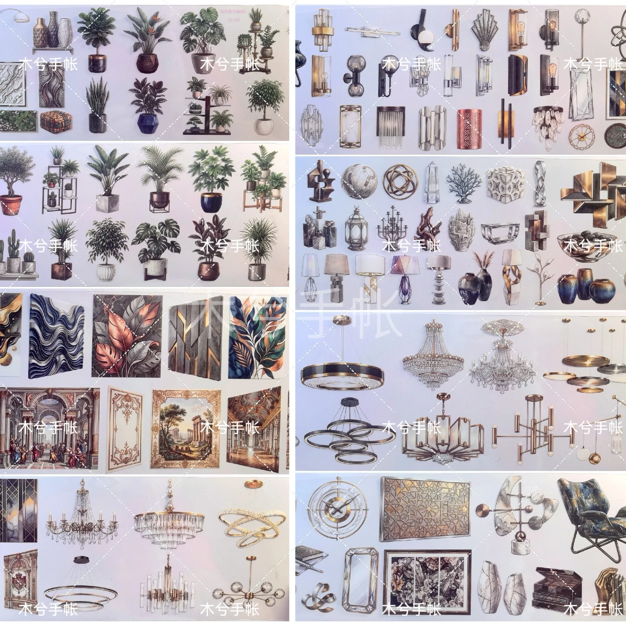 Zmjxd Modern Style Partition Furniture Indoor Decoration Scrapbooking Collage Washi Tape DIY Journal Sticker Supplies
