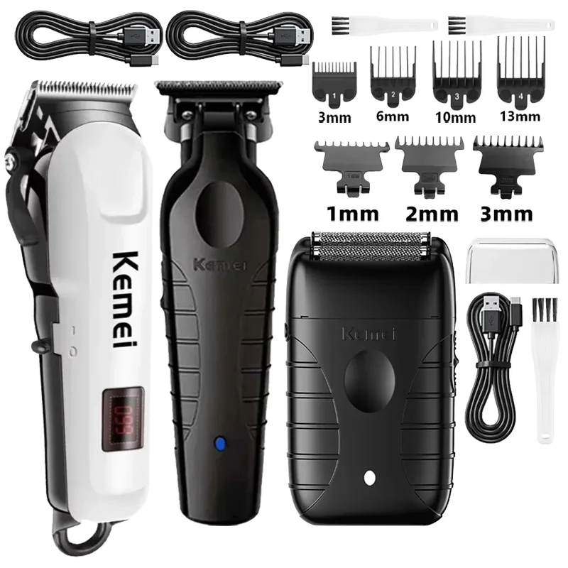 Kemei Km-809A Km-2299 Km-T95 Professional Barber Cordless Electric Hair Clippers USB Rechargeable Trimmers Hair Cutting Machine