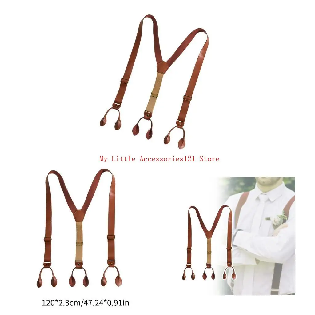 

Adjustable Suspenders Belt PU Suspenders Perfect for Casual Occasion