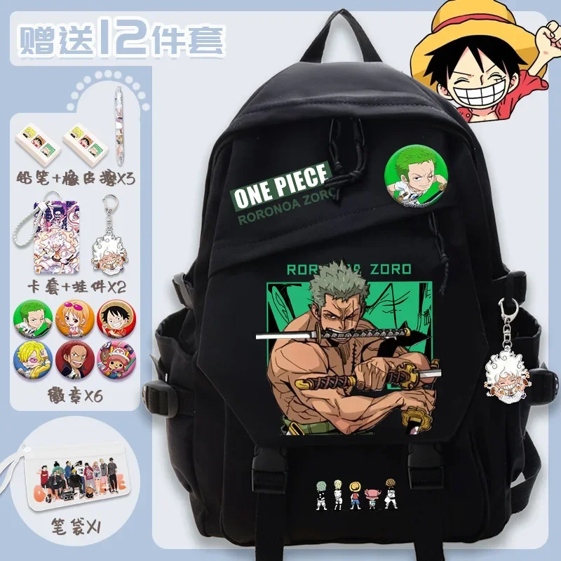 Anime ONE PIECE Backpack Women men Schoolbag Kawaii Travel Bags Large capacity light canvas bag Computer package birthday gifts