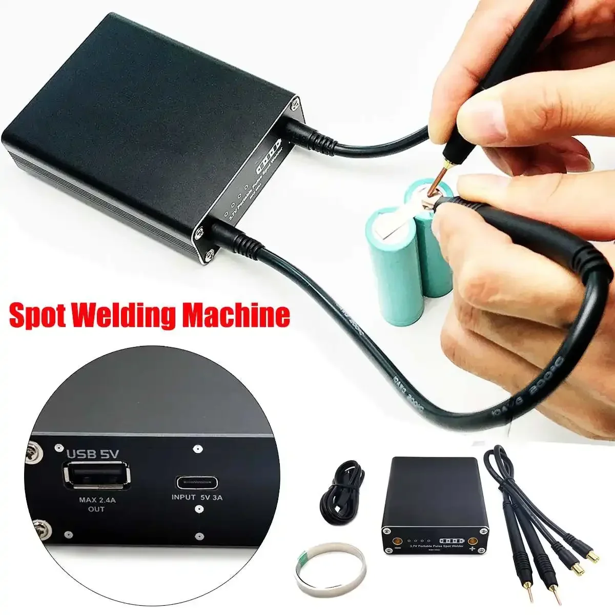 DIY Adjustable 9 Gears Mini Spot Welding Machine Welder Spot Welder With Quick Release Pen Nickel Plate 5500mAh 18650 Battery