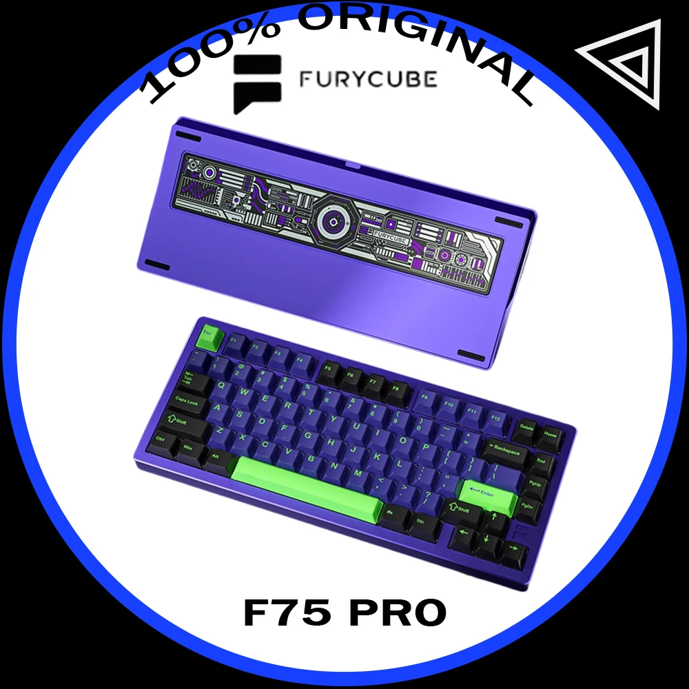 

Механическая клавиатура Furycube F75 Pro, трехрежимная, из алюминиевого сплава, RGB, горячая замена, настройка, геймерская клавиатура для ПК, аксессуары, подарки