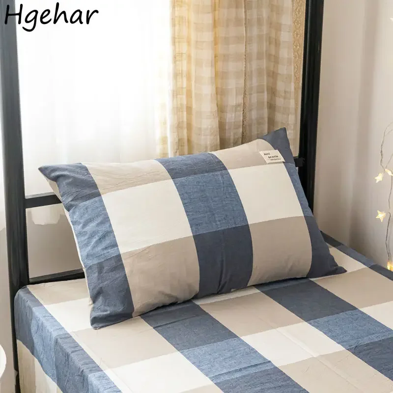 

Plaid Pillow Case Home Bedroom Couples Cotton Comfortable Washable case Cover for Adults Sleeping Textile New