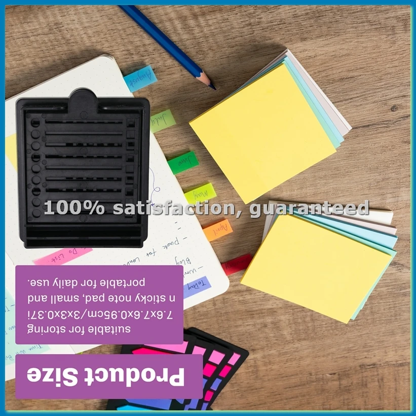 

Postit Dispenser with Sticky Note Stencil,for 3x3 Inch Self-Sticky Notepad Maker Note Holder Clip with Template-ANKL