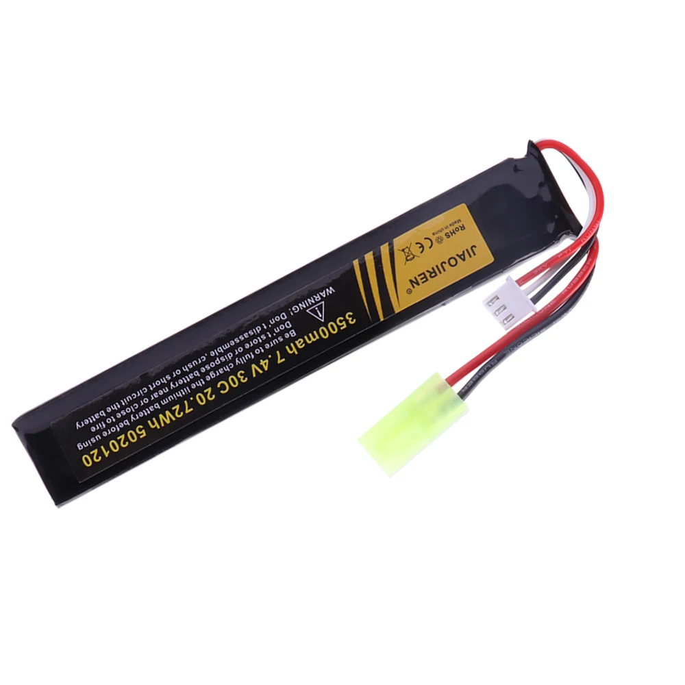 Ulepszony bateria Lipo 7.4V 3500mAh do pistoletu na wodę 2S 7.4V 5020120 akumulator do pistoletów pneumatycznych Mini Airsoft BB zabawki elektryczne