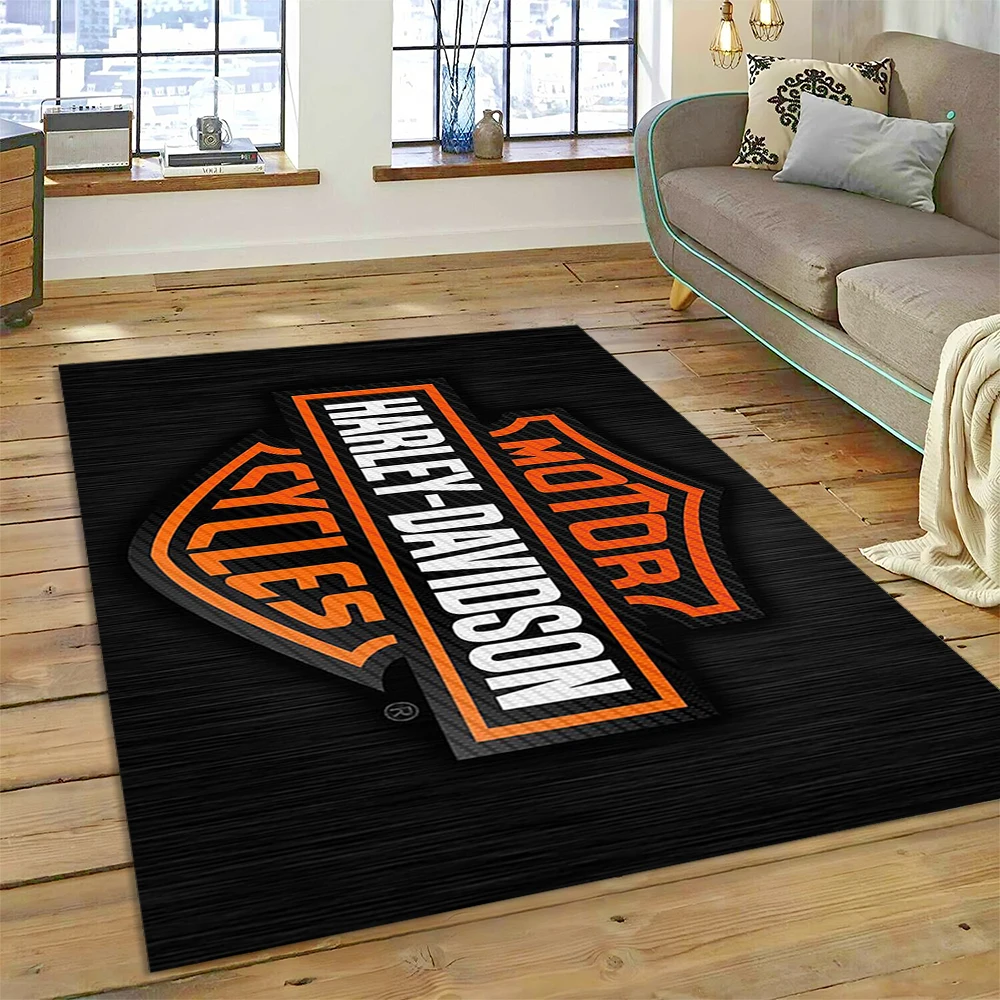 27 Style New H-Harley Motorcycle Logo Carpet Rug for Living Room Bedroom Home Sofa Decoration,Kids Play Non-slip Floor Mat