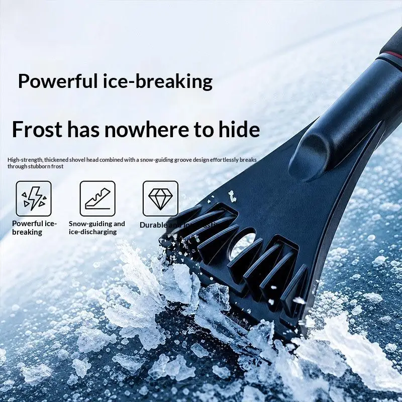 2-in-1-Autobürste und Eiskratzer, Autobürste, ergonomischer Schaumstoffgriff, Fenster-Eiskratzer, Schneereiniger für Auto und SUV. – Detail 4