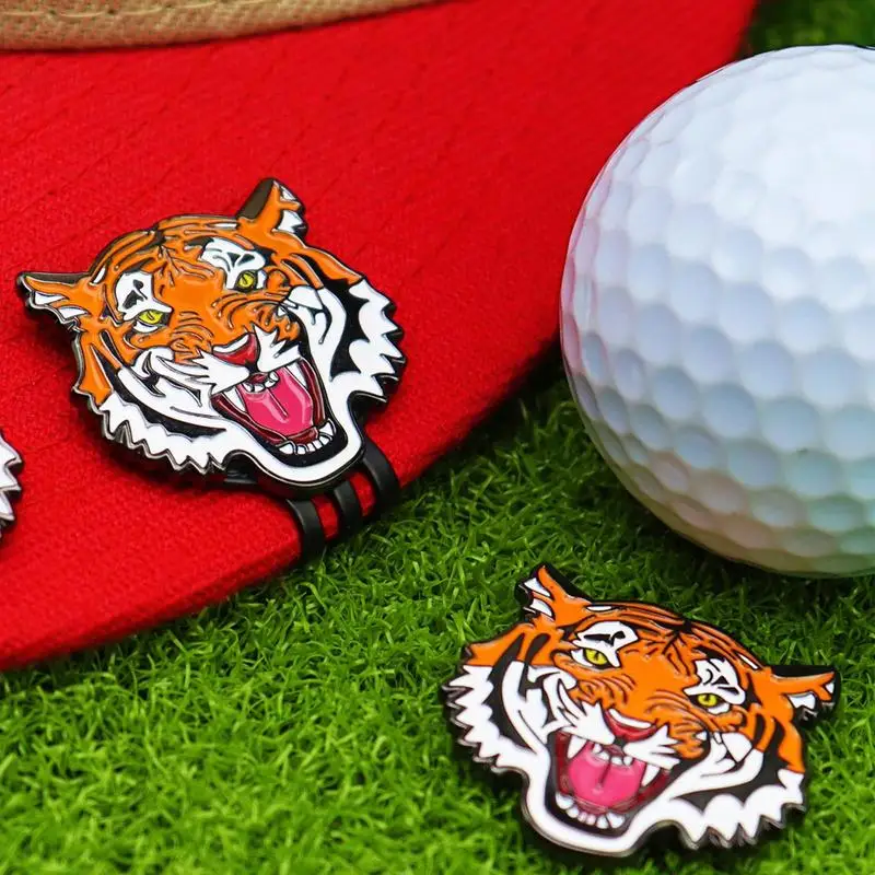 Golf Ball Marker Hat Clip Unique Tiger Design Ball Holder Clip Sleek Hat Clip Magnetic Golf Ball Holders For Outdoor Golf Sports