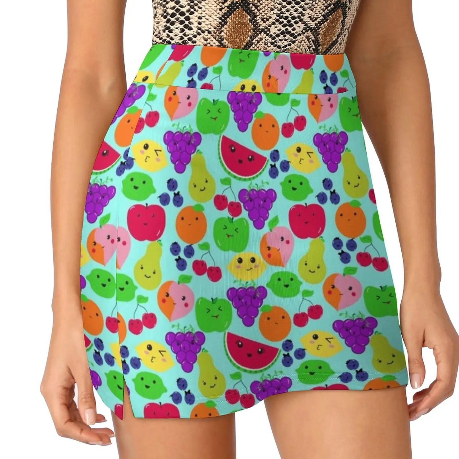 Kawaii Fruit Cartoons Women's skirt Sport Skort Skirt With Pocket Fashion Korean Style Skirt 4Xl Skirts Kawaii Fruit Kawaii