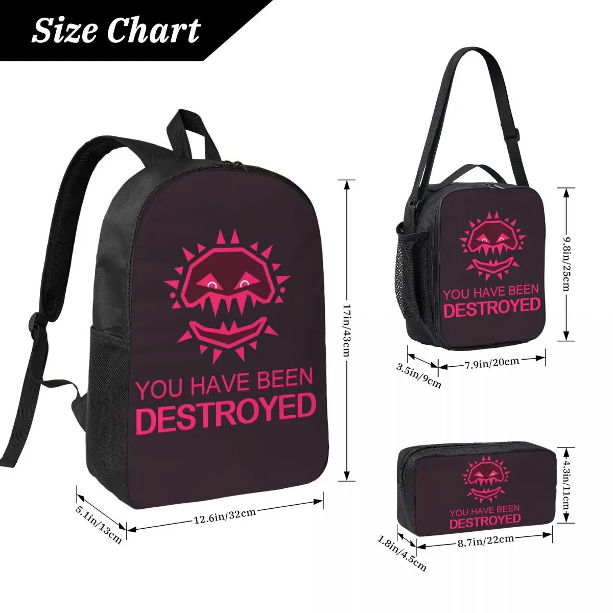 JSAB Annihilate Just Shapes And Beats Blixer Backpack BookBag School Bag Laptop Shoulder Bag 3ps Insulated Lunch Bag Pencil Case