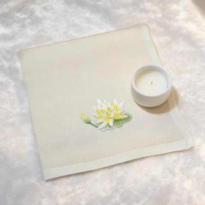 Pure Handmade Embroidered Silk Handkerchief