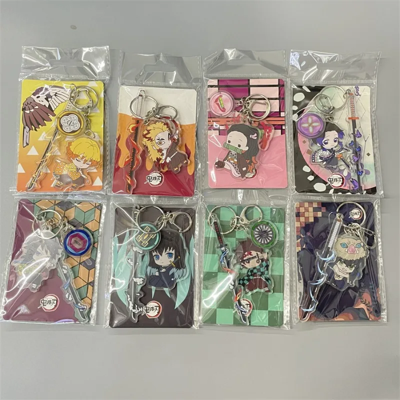Demon Slayer Acrylic Keychain Kamado Tanjirou Nezuko Hashibira Inosuke Anime Action Figures Backpack Decoration Models Toy Gifts