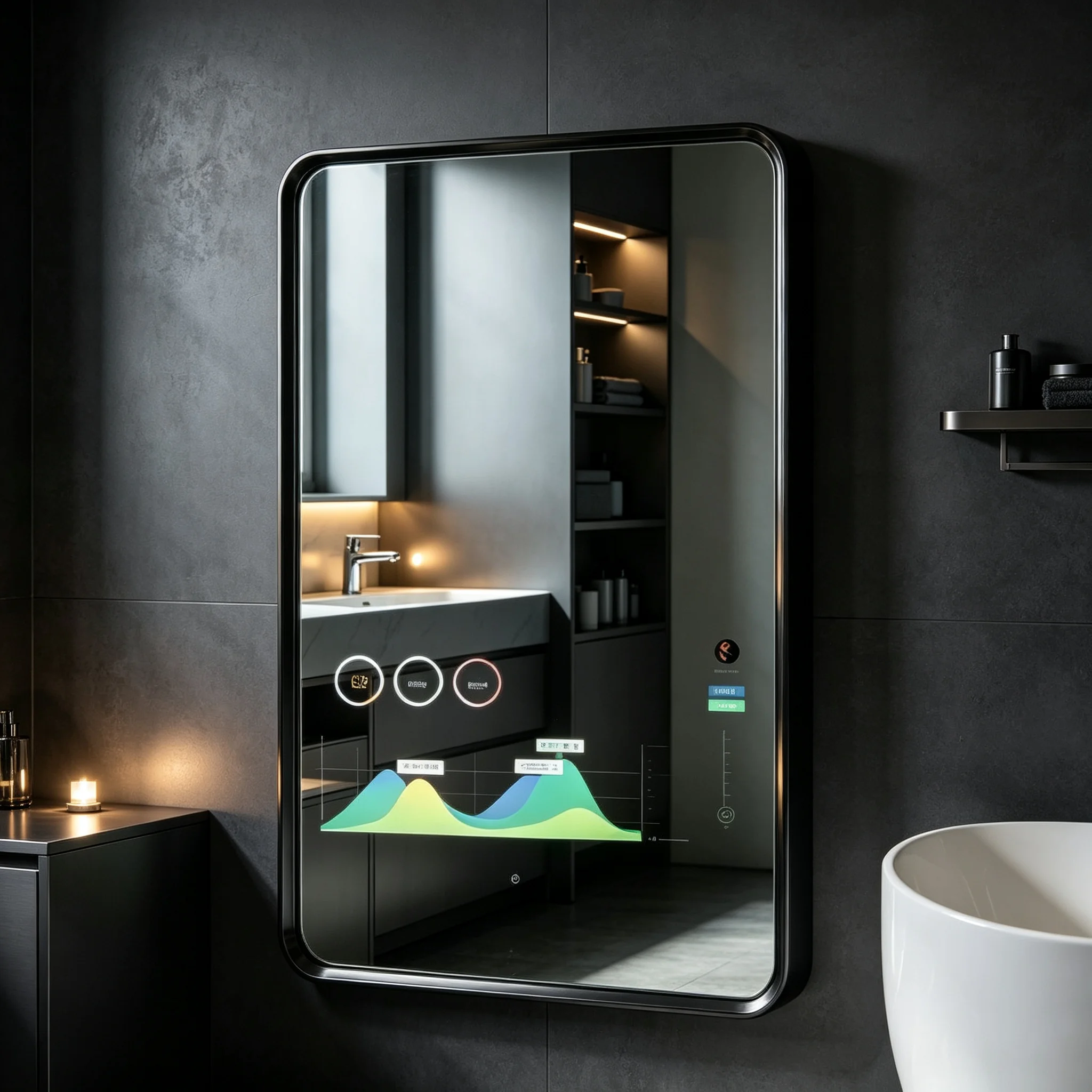 High-definition, Distortion-free Bathroom Mirror LED Smart Touch Wall-mounted Anti-fog Light Mirror