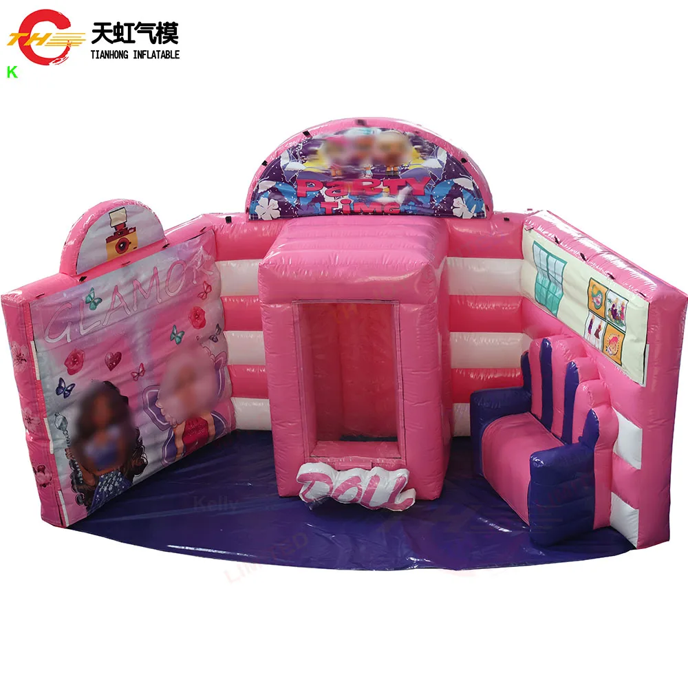 Fast Shipping Inflatable Selfie Station งานศิลปะที่ถอดออกได้ Inflatable Stage ฉากหลังผนังเครื่องเป่าลม