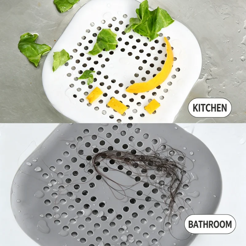 4pcs Anti-clogging drain filter net, suitable for kitchen, bathroom sinks, floor drains, etc., to prevent pipe blockage