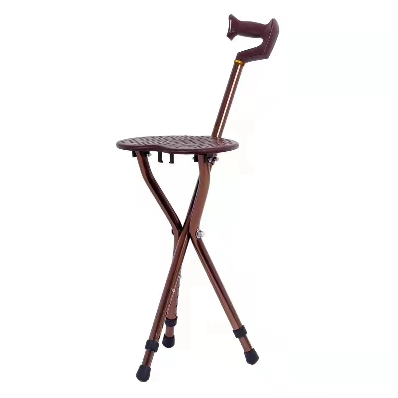High Quality Portable Three-Legged Foldable Crutches And Walking Sticks Cane Chair For Elderly Rehabilitation Therapy Supplies