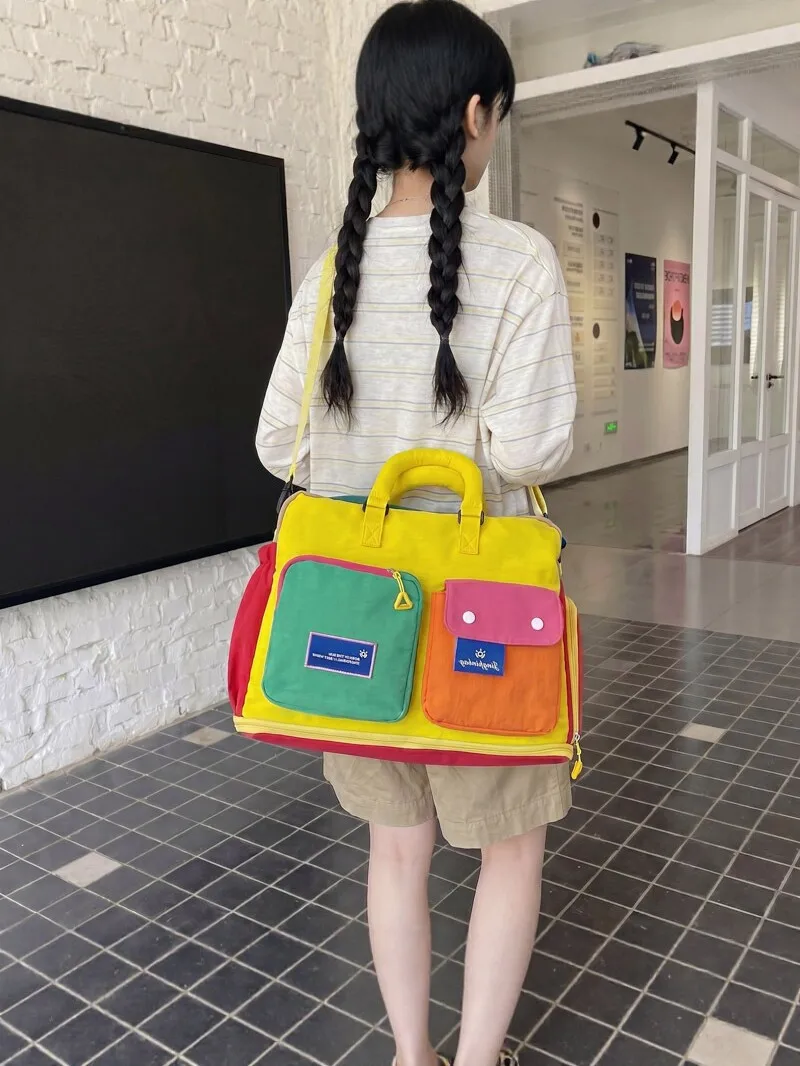 Computer Bag, Apple Laptop, Contrasting Color Computer Bag, Girls' 16 Inch Class Commuting 15.6 Handheld High-End 14 Inch Briefc