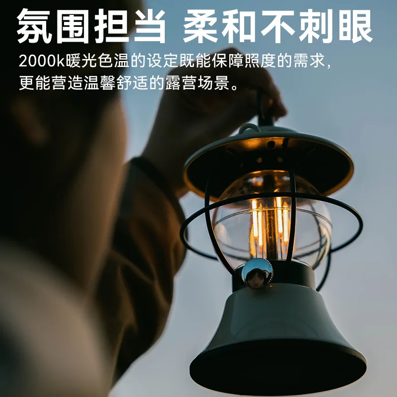 أضواء التخييم انعكاس القمر في الهواء الطلق خمر أضواء التخييم الديكور جو LED #3