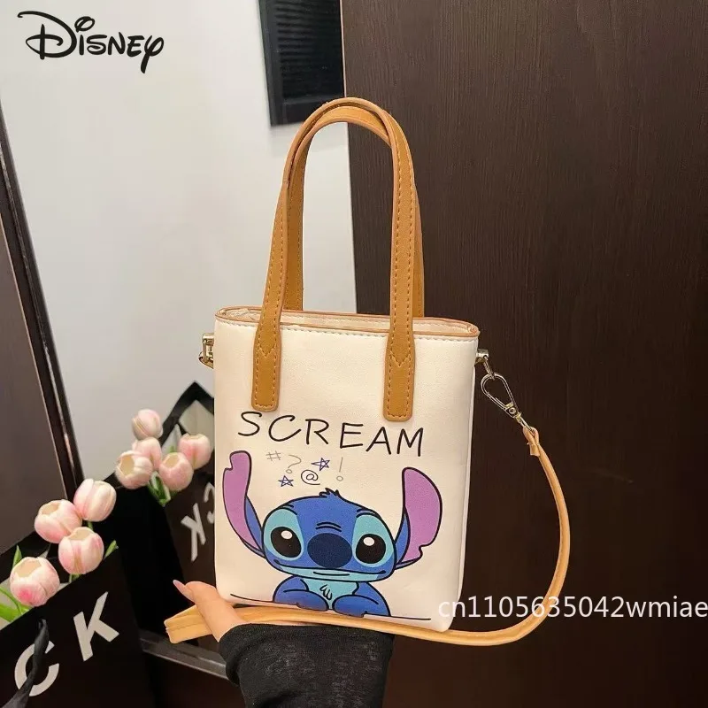 Stitch nova bolsa feminina elegante e de alta qualidade pu bolsa de ombro feminina dos desenhos animados multifuncional armazenamento crossbody saco