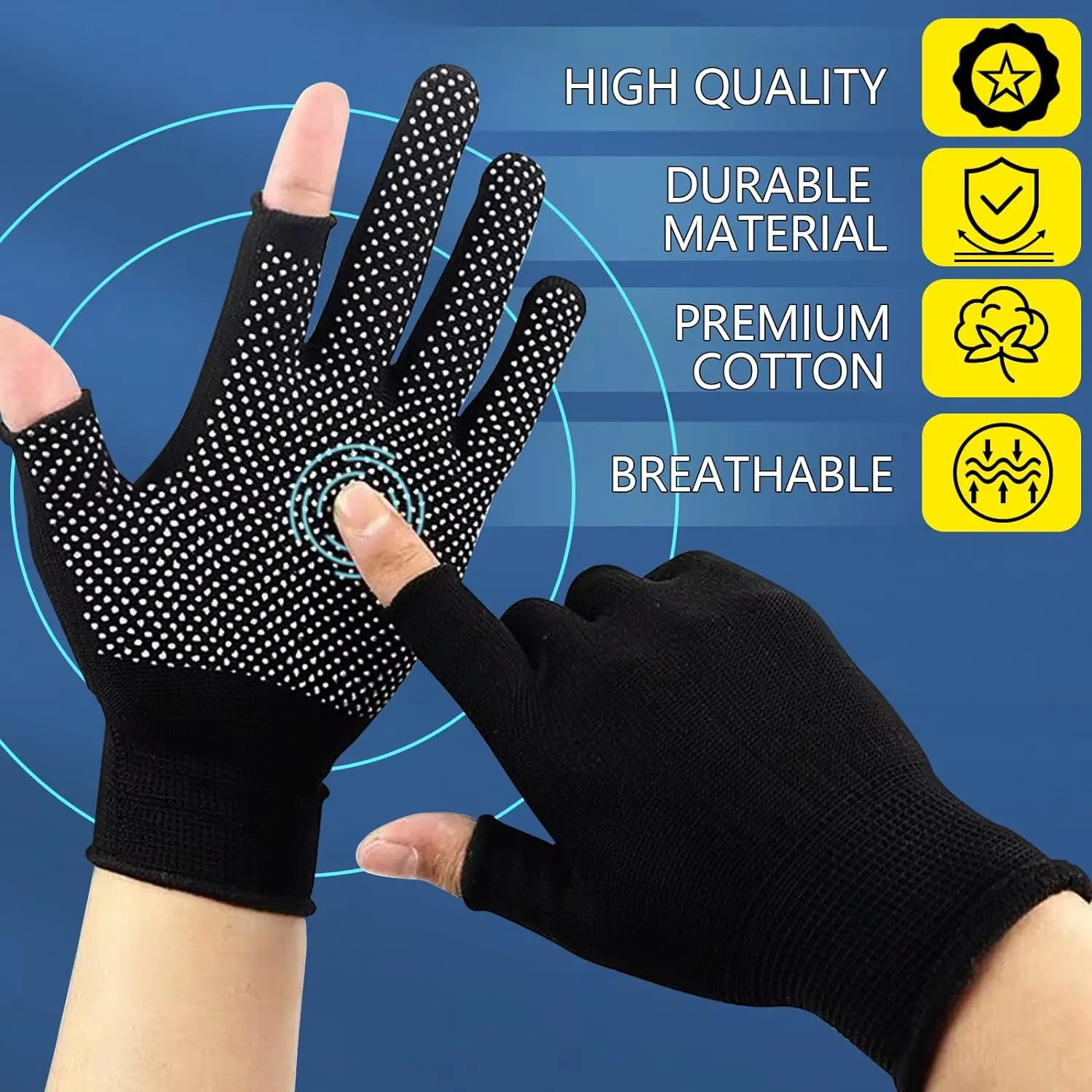 1/2 pairs Reusable Gloves Anti-slip Breathable Gloves Outdoor Riding Garden Working Nylon Mittens Full Finger Mittens Women Men