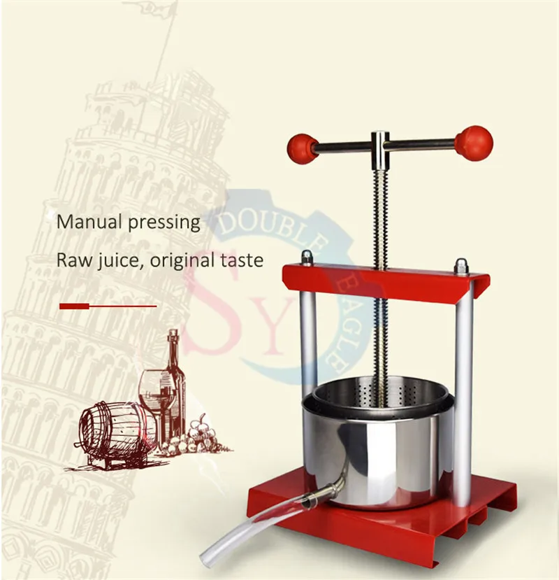 Wholesale price cheap 2L Manual juice pressing machine/Home stainless steel juicer self-brewing grape wine press machine